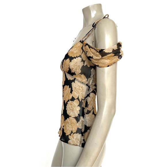 VINTAGE Floral Chiffon Top - Picture 6 of 10